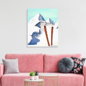 Ski bergen canvas afdruk (Insitu (Woonkamer))