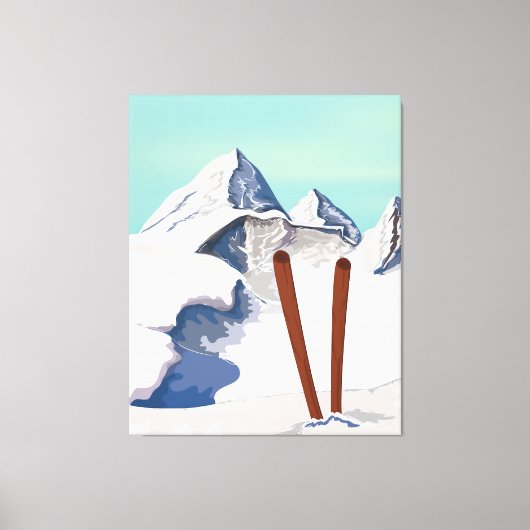 Ski bergen canvas afdruk (Voorkant)