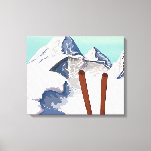 Ski bergen canvas afdruk (Voorkant)