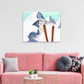 Ski bergen canvas afdruk (Insitu (Woonkamer))