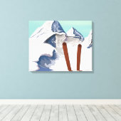 Ski bergen canvas afdruk (Insitu (Houten vloer))
