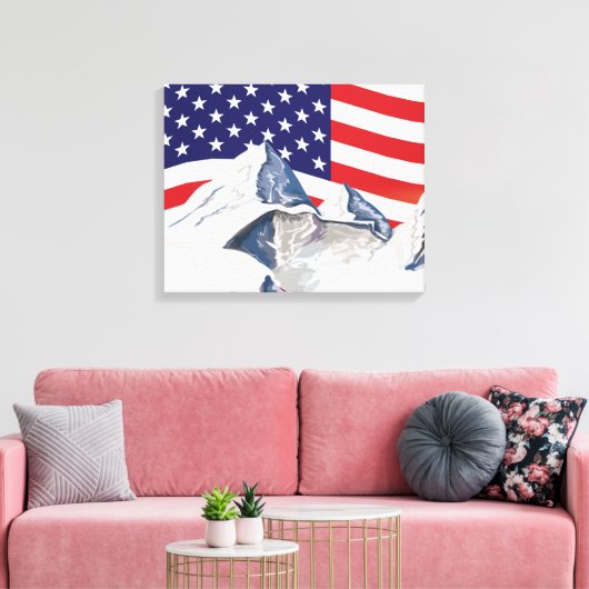 Ski bergen canvas afdruk (Insitu (Woonkamer))
