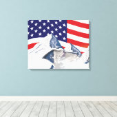 Ski bergen canvas afdruk (Insitu (Houten vloer))