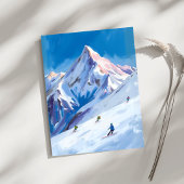 Ski Berghellingen Winter Aquarel Kaart