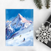 Ski Berghellingen Winter Aquarel Kaart