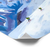 Ski berghellingen Winter Aquarel Poster (Hoek)