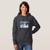 SKI Bergontwerp Wintersporten Hoodie (Voorkant volledig)