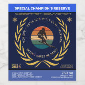 Ski Big Sky, Montana - Man skiër, golden tekst Wijn Etiket (Enkel label)