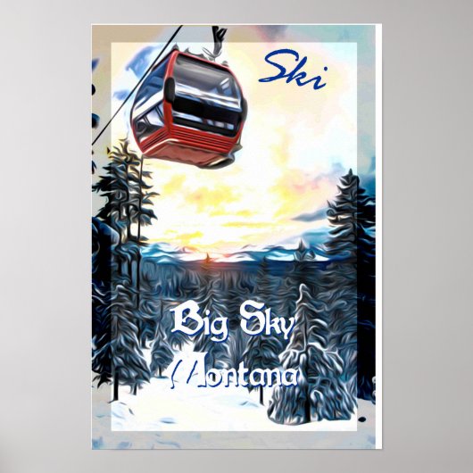 Ski Big Sky Montana Travel Poster (Voorkant)