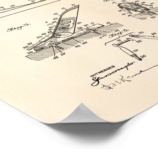 Ski Binding 1940 Patent Art - Old Peper Poster (Hoek)