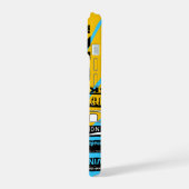 Ski Blade Oranje Blauwe iPhone Hoesje 15 Case (Linkerkant)