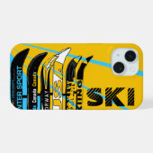 Ski Blade Oranje Blauwe iPhone Hoesje 15 Case (Achterkant horizontaal)