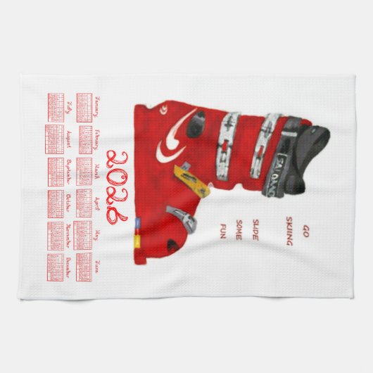 Ski Boot Go Skiing Slide Some Fun 2026 Calendar Theedoek (Horizontaal)