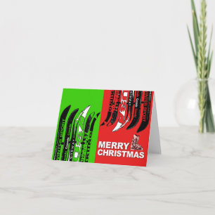 Ski Boot Snow Blade voor prettige kerstkaart Feestdagen Kaart