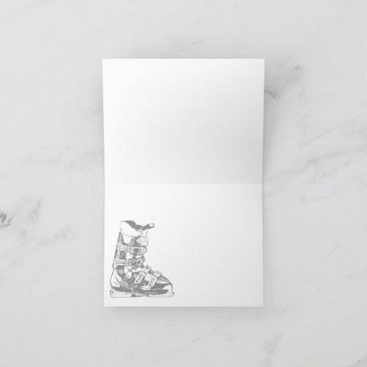 Ski Boot Winter Sport Feestdagen Kaart (Binnen)