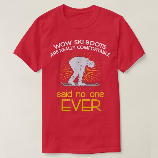 Ski Boots Skiing Sport Skier Snowboard Winter Gam T-shirt (Design voorkant)