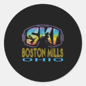 Ski Boston Mills Ohio Skivakantie Ronde Sticker (Voorkant)