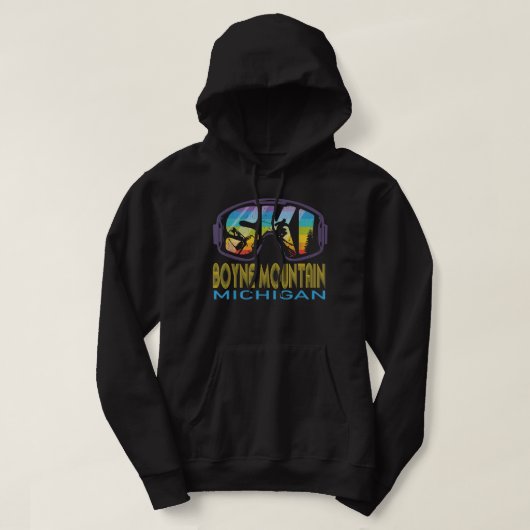 Ski Boyne Mountain Michigan Skiing Vacation Hoodie (Design voorkant)