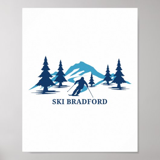 Ski Bradford Machusetts Ski Resort Skiër Poster (Voorkant)