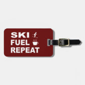 Ski-brandstof herhalen bagagelabel (Voorkant horizontaal)