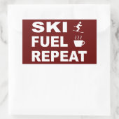 Ski-brandstof herhalen rechthoekige sticker (Tas)