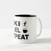 Ski-brandstof herhalen tweekleurige koffiemok (Voorkant rechts)