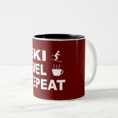 Ski-brandstof herhalen tweekleurige koffiemok (Voorkant rechts)