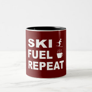 Ski-brandstof herhalen tweekleurige koffiemok