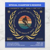 Ski Breckenridge, Colorado - Man skiër Golden Teks Wijn Etiket (Enkel label)