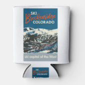  Ski BReckenridge Poster Blue Blikjeskoeler (Voorkant)