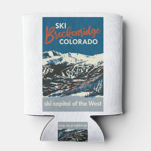  Ski BReckenridge Poster Blue Blikjeskoeler (Achterkant)