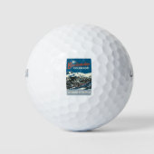  Ski BReckenridge Poster Blue Golfballen (Voorkant)