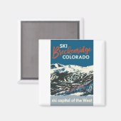 Ski BReckenridge Poster Blue Magneet (Voorkant / Achterkant)