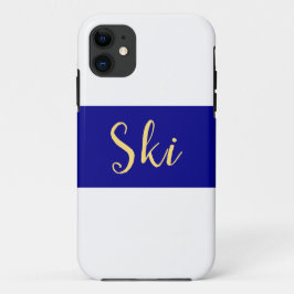 SKI Breed Helder Royal Blauw Winter Wit Strepen Case-Mate iPhone Case