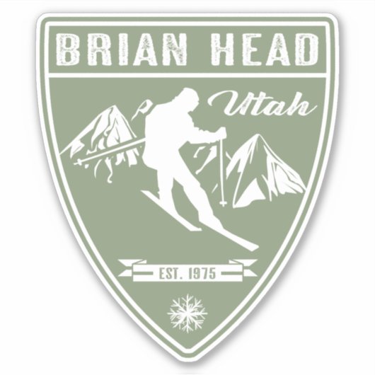 Ski Brian Head Utah Sticker (Voorkant)