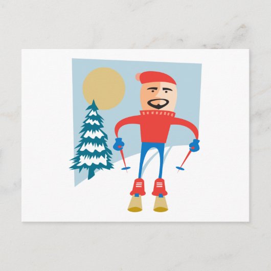 Ski Briefkaart (Voorkant)