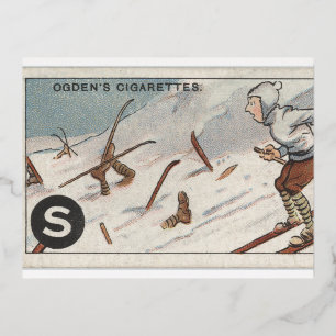 ski-Briefkaart Folie Feestdagen Briefkaart