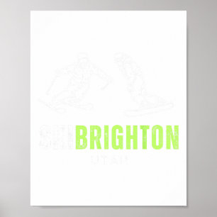 Ski Brighton Utah Skien Snowboarden Resort Vakanti Poster