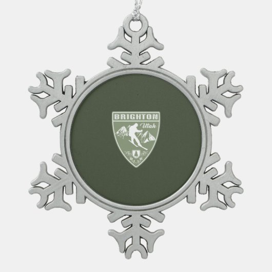 Ski Brighton Utah Tin Sneeuwvlok Ornament (Voorkant)