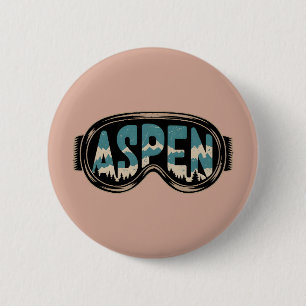 Ski-bril Aspen Snowmass Colorado skioord geschenke Ronde Button 5,7 Cm