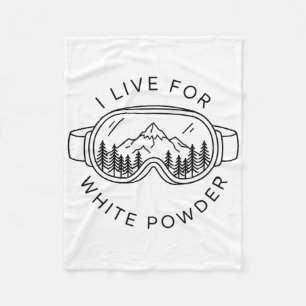 Ski Bril Berg Ik leef voor Witte Poeder Grappig Fleece Deken