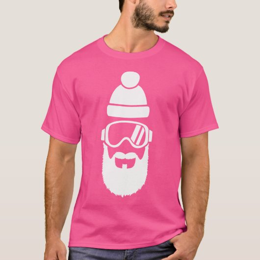 Ski Bril Met Baard T-shirt (Voorkant)