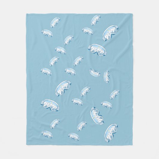 Ski Bril met bergreflectie Fleece Deken (Voorkant)