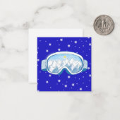 Ski Bril met bergreflectie Notitiekaartje (Voorkant / Achterkant in situ)