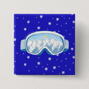 Ski Bril met bergreflectie Vierkante Button 5,1 Cm