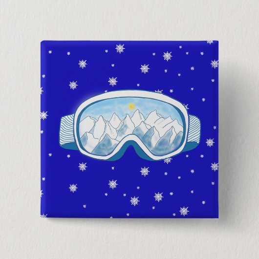 Ski Bril met bergreflectie Vierkante Button 5,1 Cm (Voorkant)