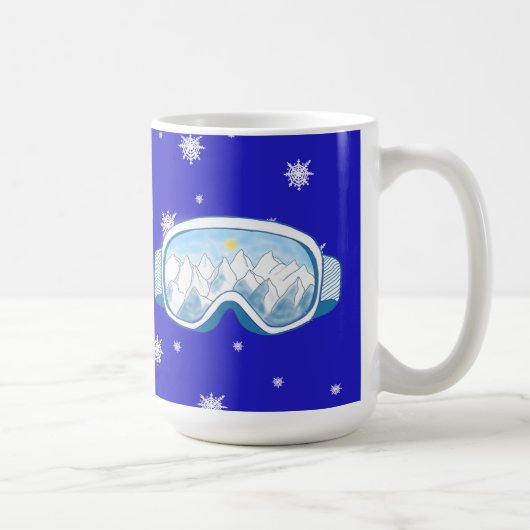 Ski Bril Sneeuwvlok Dans Koffiemok (Rechts)