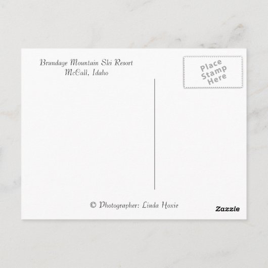 Ski Brundage, McCall, Idaho Briefkaart (Achterkant)