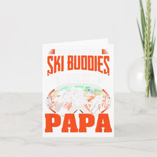 Ski Buddies noemen me Papa Skiing Skier Winter Spo Kaart (Voorkant)
