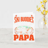 Ski Buddies noemen me Papa Skiing Skier Winter Spo Kaart (Gele Bloem)